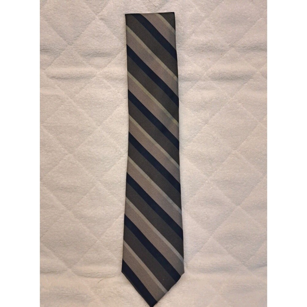The Men's Store Bloomingdales Gray & Navy Stripe Tie